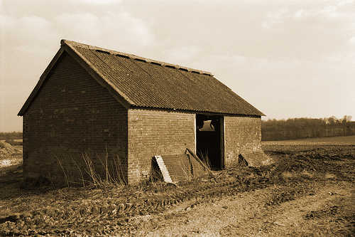 Gable barn built with bricks